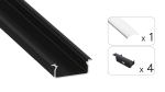 TEKKNI TVED Set, black, transparent cover, 2.02 m